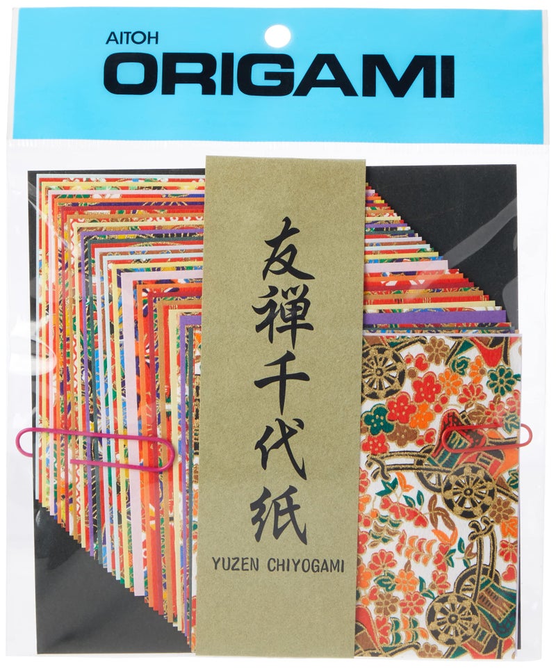 Aitoh Yuzen Washi Chiyogami Origami Paper, 4 by 4-Inch, 40 Sheets - Image 1